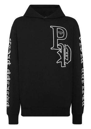 Philipp Plein gothic-print hooded sweatshirt - Black