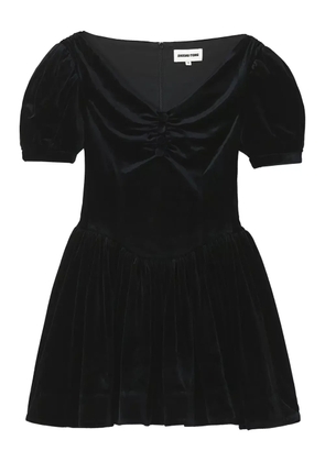SHUSHU/TONG button puff-sleeve mini dress - Black