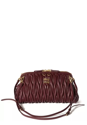 Miu Miu matelassé leather clutch bag - Red