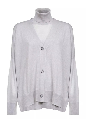 Blanca Vita fine-knit cardigan and jumper set - Grey