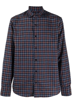Deperlu check-pattern long-sleeve shirt - Blue