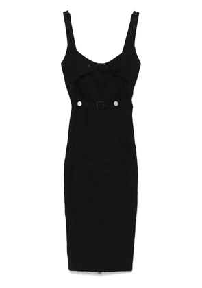 Mugler panelled denim midi dress - Black