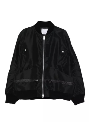 sacai zip-up bomber jacket - Black