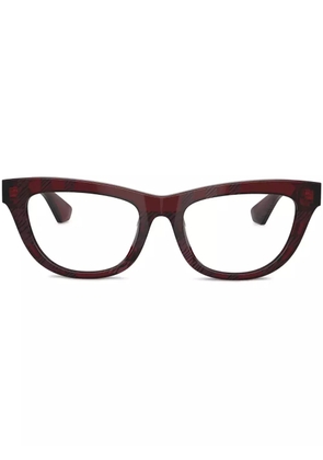 Burberry Eyewear check-pattern cat-eye glasses - Red