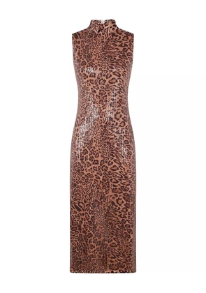 TWINSET animal print sequin dress - Brown