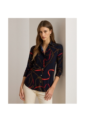 Slim Fit Belting-Print Jersey Shirt