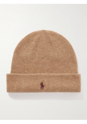 Polo Ralph Lauren - Logo-Embroidered Ribbed Cashmere Beanie - Men - Brown