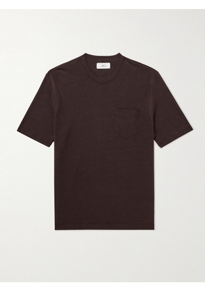 Mr P. - Linen and Organic Cotton-Blend T-Shirt - Men - Brown - XS