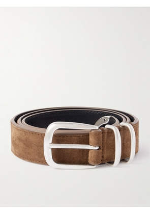 Officine Creative - 3cm Suede Belt - Men - Brown - EU 85