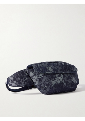 Gucci - Camouflage-Print Logo-Jacquard Denim Belt Bag - Men - Blue