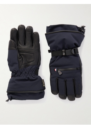 Moncler Grenoble - Leather-Trimmed Shell Ski Gloves - Men - Blue - S