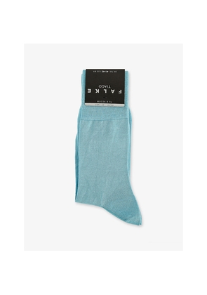 Mens Falke Mid-Calf Cotton-Blend Knitted Socks