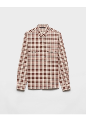 Checked cotton button-down shirt