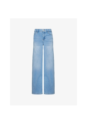 Womens Frame Le Slim Palazzo Cotton-Blend Jeans