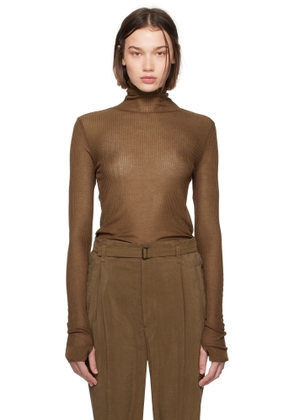 LEMAIRE Brown Seamless Turtleneck