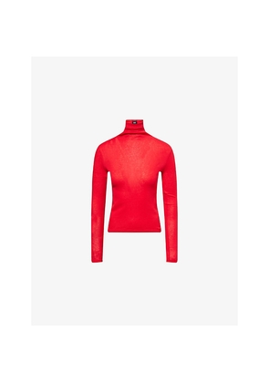 Womens Me And Em Slim-Fit High-Neck Cotton-Jersey Top