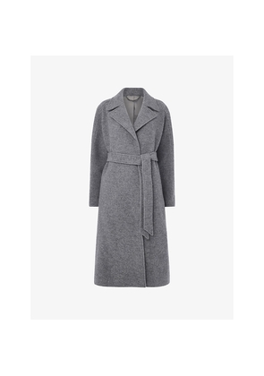 Womens Whistles Belted Notch-Lapel Wool Coat