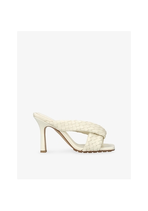 Womens Bottega Veneta Riva 90 Intrecciato Leather Mules