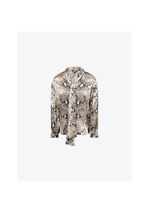 Womens Roberto Cavalli Long-Sleeves Printed Silk Shirt