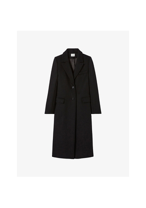 Womens Claudie Pierlot Long Straight Wool Coat