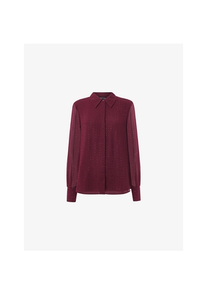 Womens Whistles Hot Fix Diamante-Embellished Woven Blouse