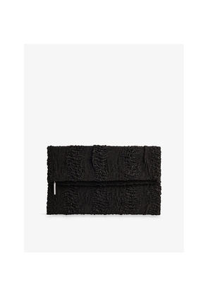 Womens Whistles Joy Ruched Satin Clutch Bag
