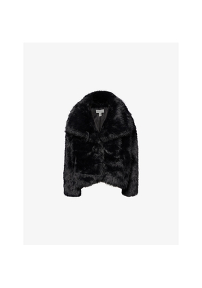 Womens Pretty Lavish Ettalie Faux-Fur Coat