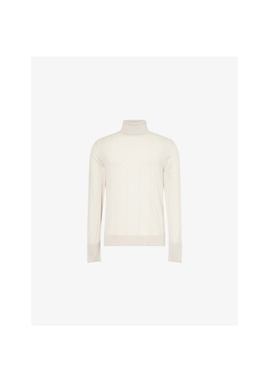 Mens Eleventy Gauge Quarter-Zip Wool Polo Top