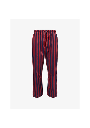 Mens Derek Rose Striped Straight-Leg Cotton-Poplin Pyjama Bottoms