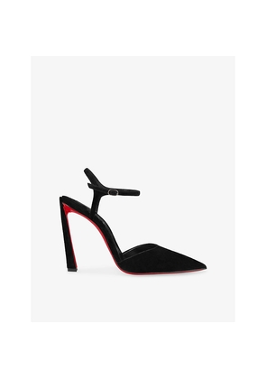 Womens Christian Louboutin Condora Riviera 100 Suede Heeled Pumps