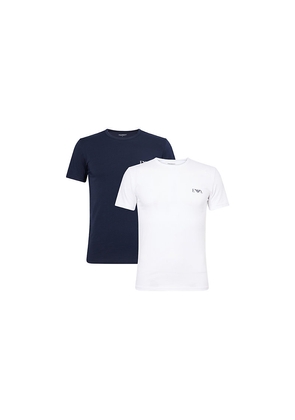 Mens Emporio Armani Monogram-Print Logo Pack Of Two Cotton-Jersey T-Shirts