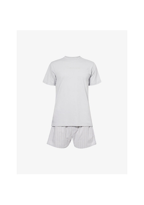 Mens Calvin Klein Icon Short-Sleeve Cotton Boxer Set