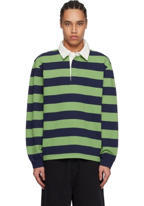 Palmes Green & Navy Striped Rugby Polo