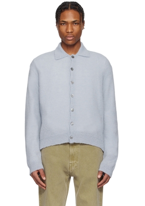 OUR LEGACY Blue Evening Polo Cardigan