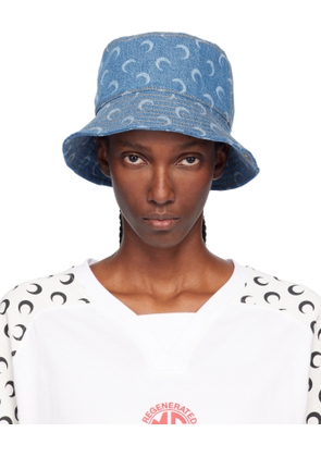 Marine Serre Blue Moon Laser Denim Bucket Hat