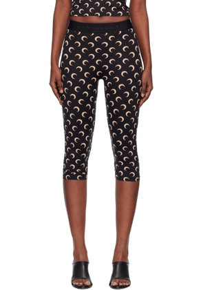 Marine Serre Black Recycled Moon Jersey Capri Leggings