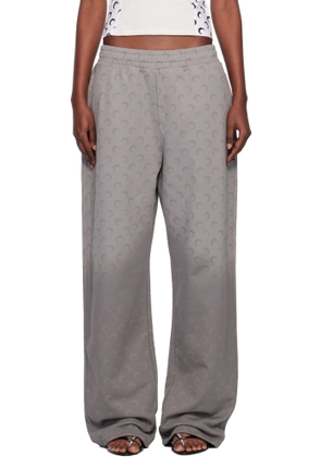 Marine Serre Gray Faded Moon Fleece Sweatpants