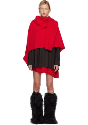 sacai Red Suiting & Wool Knit Minidress