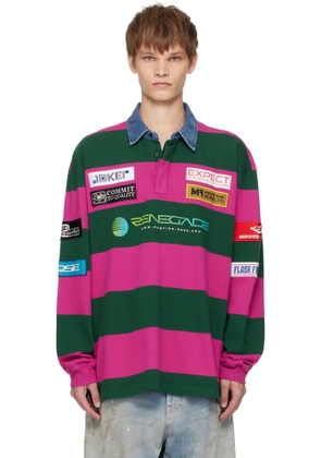 Martine Rose Purple & Green Rugby Polo
