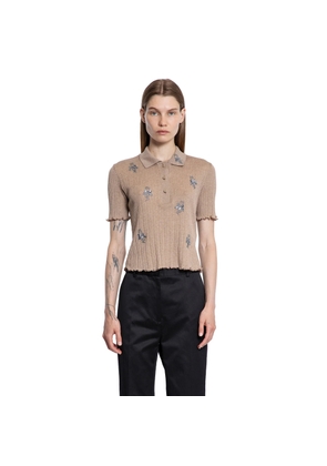 FENDI WOMAN BROWN T-SHIRTS & TANK TOPS