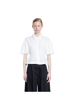 Cropped Ruffle Puff Sleeve Shirt