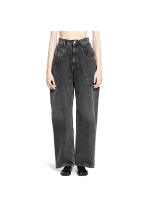 Cut-out distressed jeans