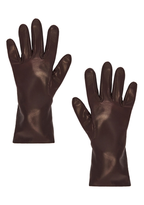 AGNELLE Christina Gloves in Lie De Vin - Wine. Size 6.5 (also in 7, 7.5, 8).