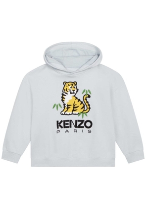 Kenzo Kids Tiger Embroidered Cotton Hoodie