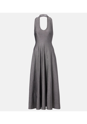 Khaite Melina halterneck lame maxi dress