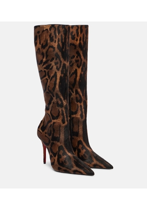 Christian Louboutin Miss Z 100 calf hair knee-high boots