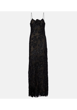 Rodarte Floral-applique sequined gown