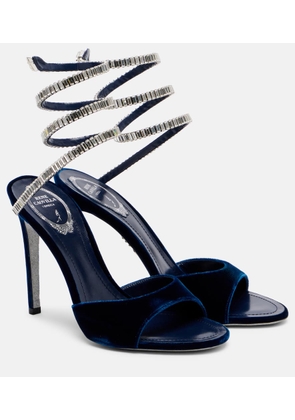Rene Caovilla Spark 105 embellished velvet sandals