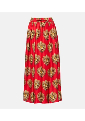 Dolce&Gabbana Printed silk satin maxi skirt