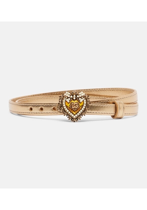 Dolce&Gabbana Devotion metallic leather belt
